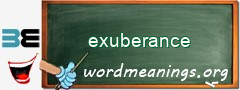 WordMeaning blackboard for exuberance